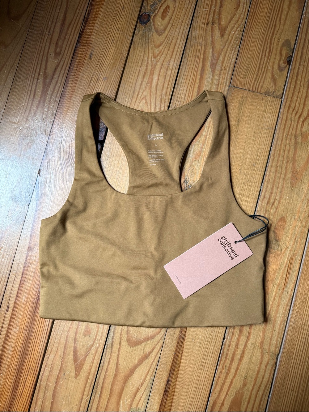 girlfriend collective Caramel Racerback Sports Bra